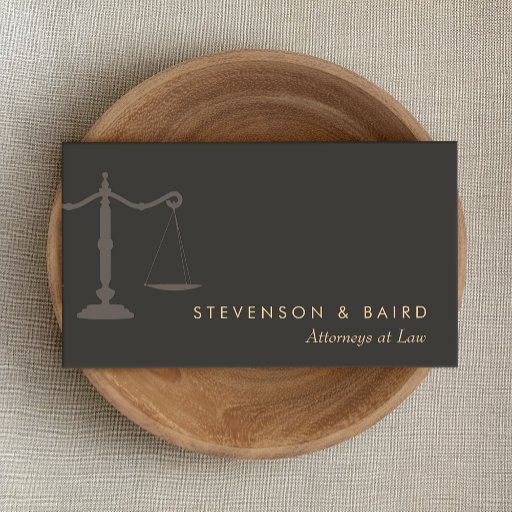 Customizable Attorney at Law Justice Scale Black Business Card