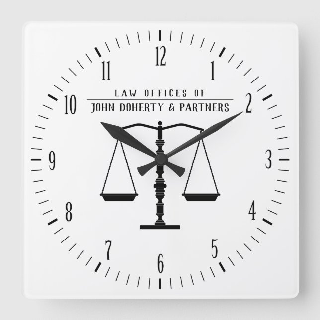 Attorney at Law | Law Office Square Wall Clock (Front)