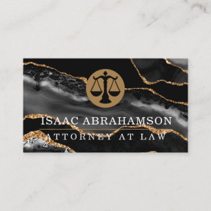 Attorney at Law Lawyer Black Agate  Business Card