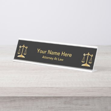 Attorney at Law | Lawyer - Black and Gold Desk Name Plate Attorney at Law | Lawyer - Black and Gold Desk Name Plate