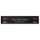 Scales of Justice | Law | Black, Gold Name Plate | Zazzle.com