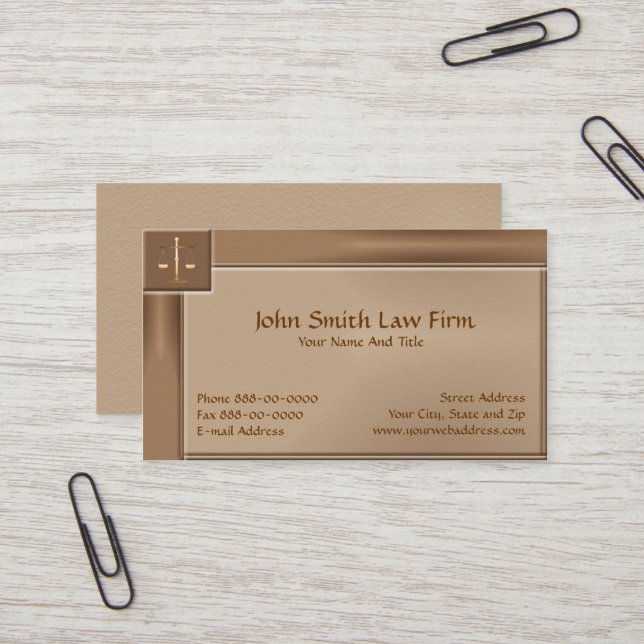 Attorney at Law Lawyer Business Card (Front/Back In Situ)