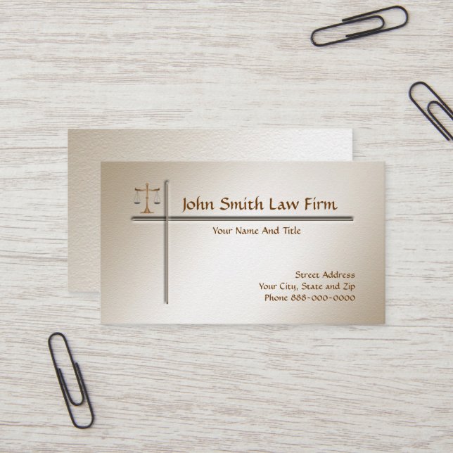 Attorney at Law Lawyer Business Card (Front/Back In Situ)