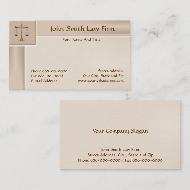 Attorney at Law Lawyer Business Card (Front/Back)