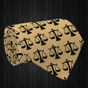 Attorney at Law Lawyer Gold Scales of Justice Neck Tie