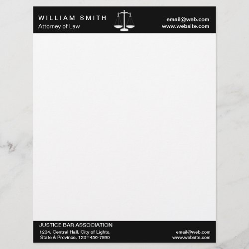 Attorney At Law Lawyer Justice Professional Letterhead