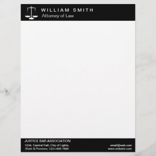 Attorney At Law Lawyer Justice Professional Letterhead