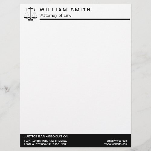 Attorney At Law Lawyer Justice Professional Letterhead