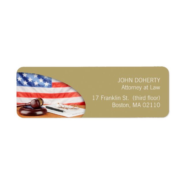 Attorney at Law | Lawyer Label (Front)