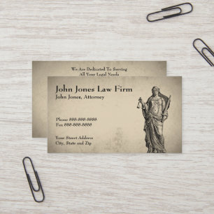 Attorney At Law Lawyer Lady Justice Business Card