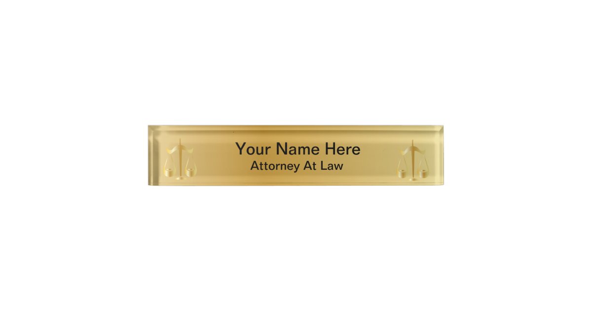 Attorney at Law | Lawyer Nameplate | Zazzle