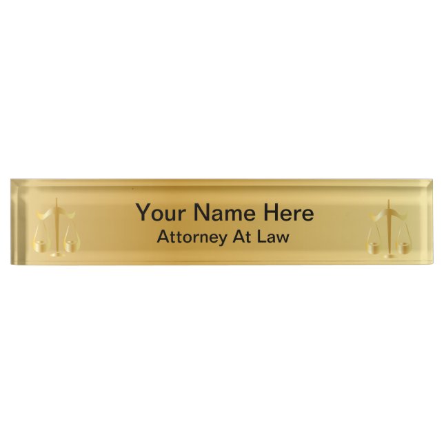 Attorney at Law | Lawyer Nameplate (Front)