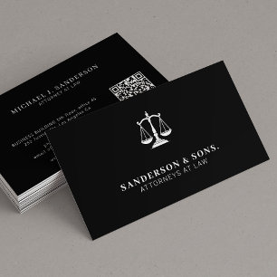 Attorney at law lawyer professional black business card