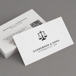 Attorney at law lawyer professional white business card