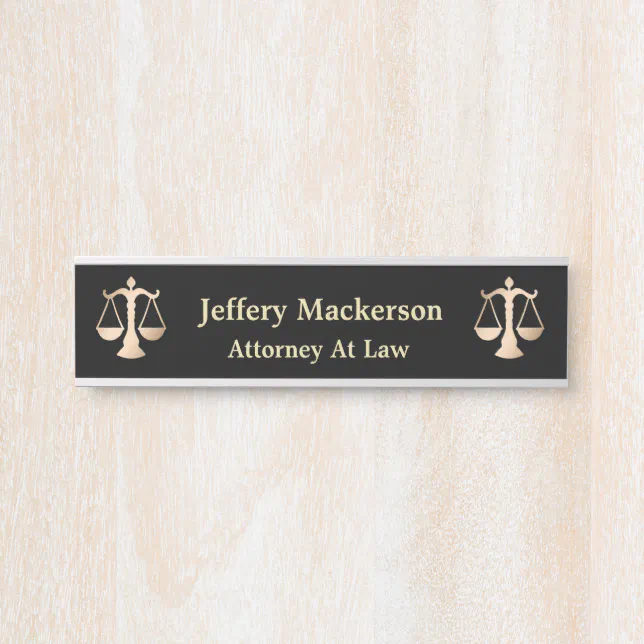 Attorney At Law Lawyer Scales of Justice Gold Door Sign Zazzle