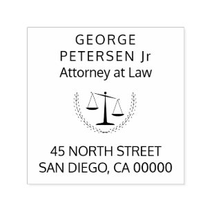 Attorney at law   lawyer scales of justice simple self-inking stamp