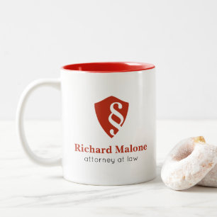 Attorney At Law Lawyer Shield & Paragraph Logo Mug