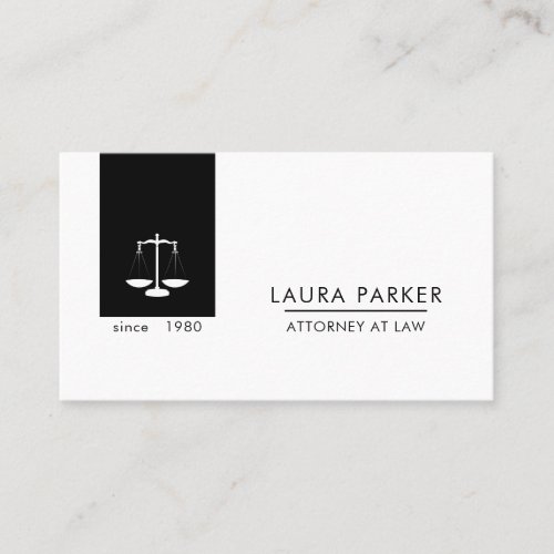 Attorney At Law Legal Black Scale Business Card