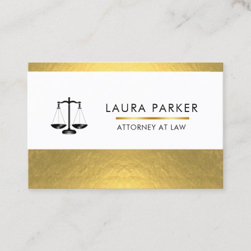 Attorney At Law Legal Black Scale Gold Business Ca Business Card