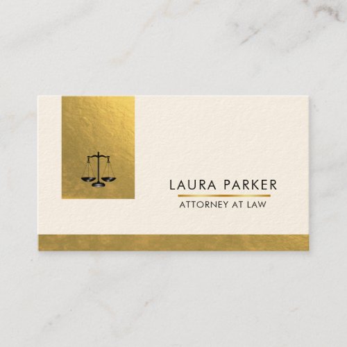 Attorney At Law Legal Black Scale Gold Classic Business Card