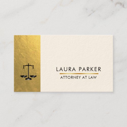 Attorney At Law Legal Black Scale Gold Classic Business Card