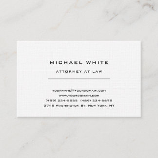 Attorney at Law Linen Minimalist Classical Pro Business Card