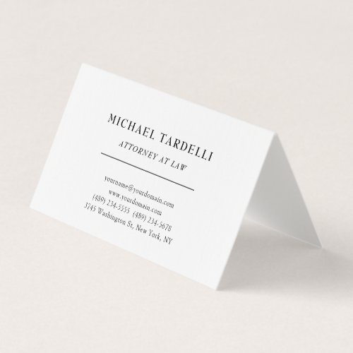 Attorney at Law Linen Minimalist Classical Pro Business Card