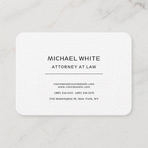 Attorney at Law Linen Minimalist Professional Business Card