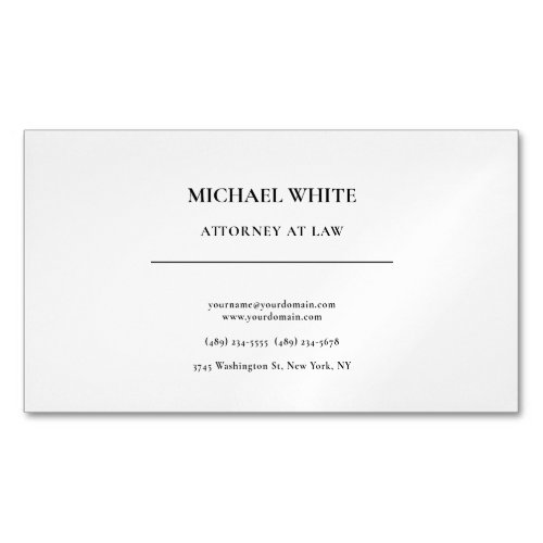 Attorney at Law Linen Minimalist Professional Business Card Magnet