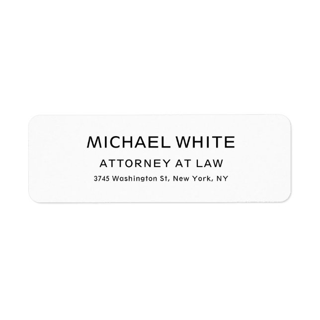 Attorney at Law Linen Minimalist Professional  Label (Front)