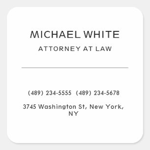 Attorney at Law Linen Minimalist Professional Square Sticker