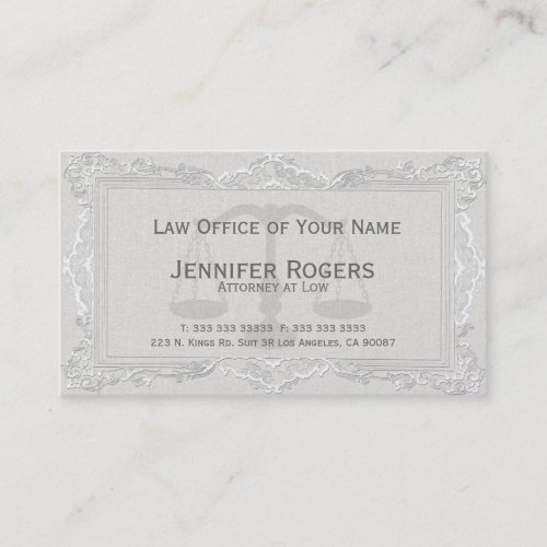 Attorney At Law Linen Texture Vintage Frme Business Card