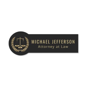 Attorney at Law - Logo - Black and Gold Name Tag Attorney at Law - Logo - Black and Gold Name Tag
