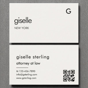 Attorney at Law Luxury QR Code Monogram Business Card