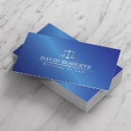 Attorney At Law Metal Blue Lawyer Business Card at Zazzle