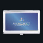 Attorney at Law Metal Blue Lawyer Elegant Business Card Holder<br><div class="desc">Attorney at Law Metal Blue Lawyer Business Card Holder.</div>