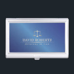 Attorney at Law Metal Blue Lawyer Elegant Business Card Holder<br><div class="desc">Attorney at Law Metal Blue Lawyer Business Card Holder.</div>