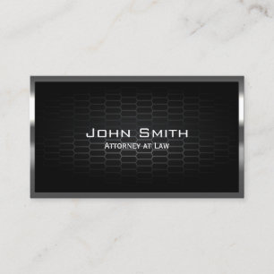 Attorney at Law Metal Border Modern Professional Business Card