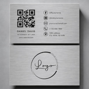 Attorney at Law Metal QR Code Business Card