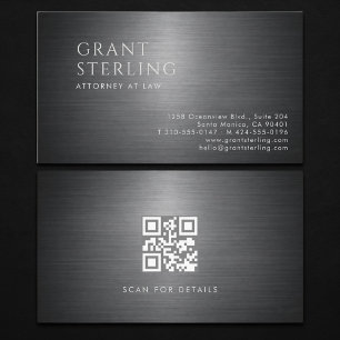Attorney at Law Metallic QR Code Business Card