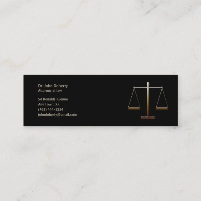 ATTORNEY AT LAW MINI BUSINESS CARD (Front)