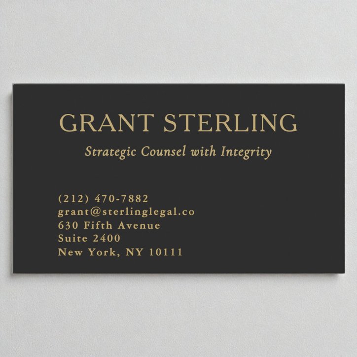 Attorney At Law Minimal Black Gold Legal Business Card