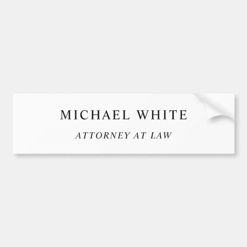 Attorney at Law Minimalist Classical Pro Bumper Sticker