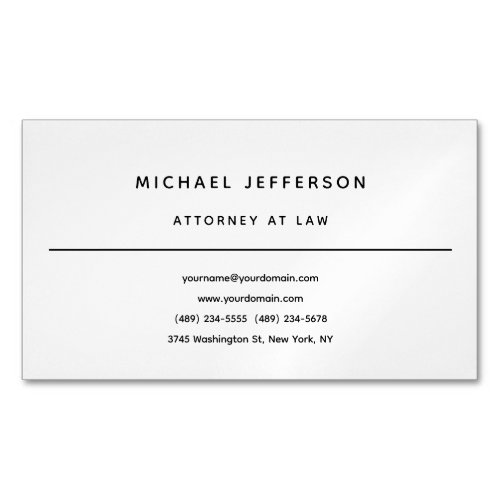 Attorney at Law Minimalist Classical Pro Business Card Magnet
