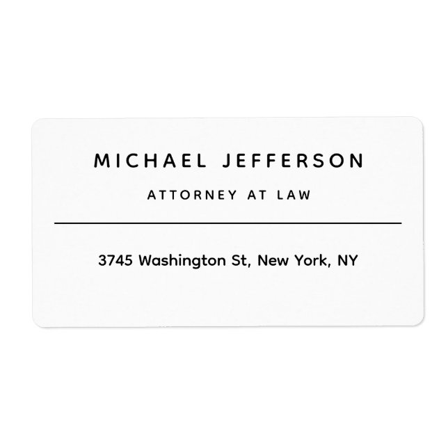 Attorney at Law Minimalist Classical Pro Label (Front)