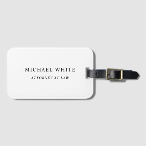 Attorney at Law Minimalist Classical Pro Luggage Tag