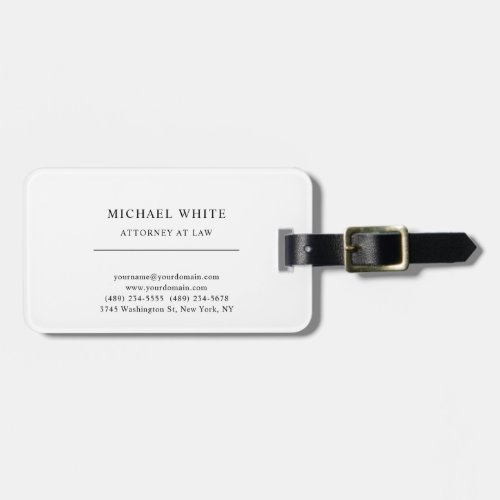 Attorney at Law Minimalist Classical Pro  Luggage Tag