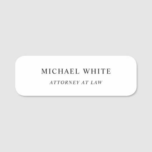 Attorney at Law Minimalist Classical Pro Name Tag