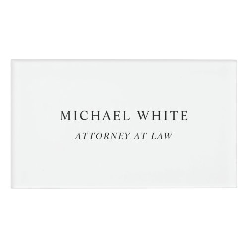 Attorney at Law Minimalist Classical Pro Name Tag