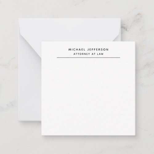 Attorney at Law Minimalist Classical Pro Note Card